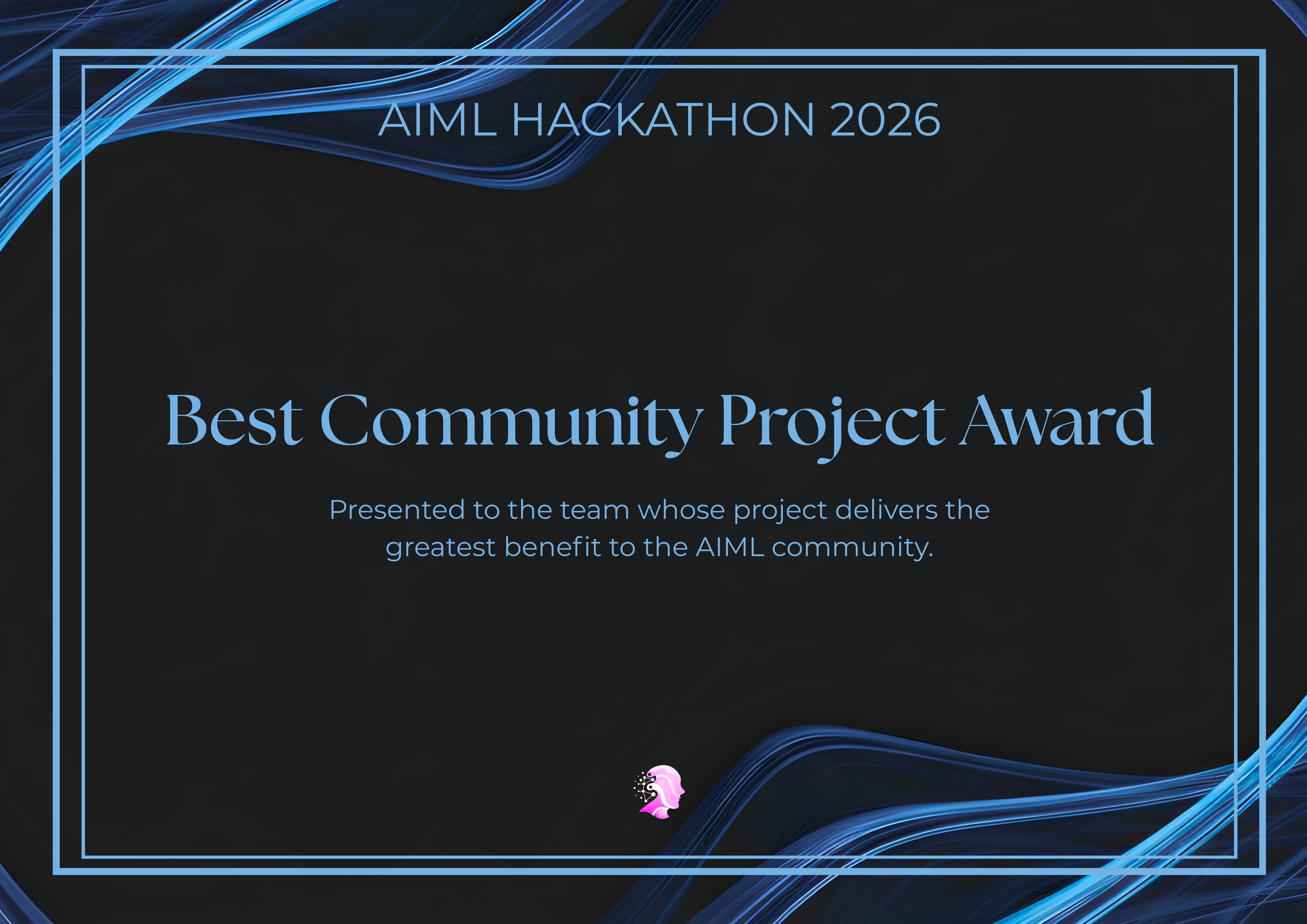 Best Community Project Award certificate